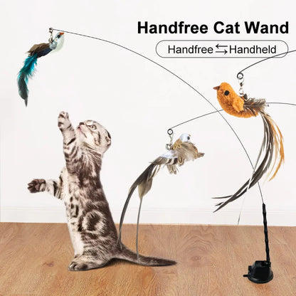 Interactive Bird/Feather Cat Wand Toy